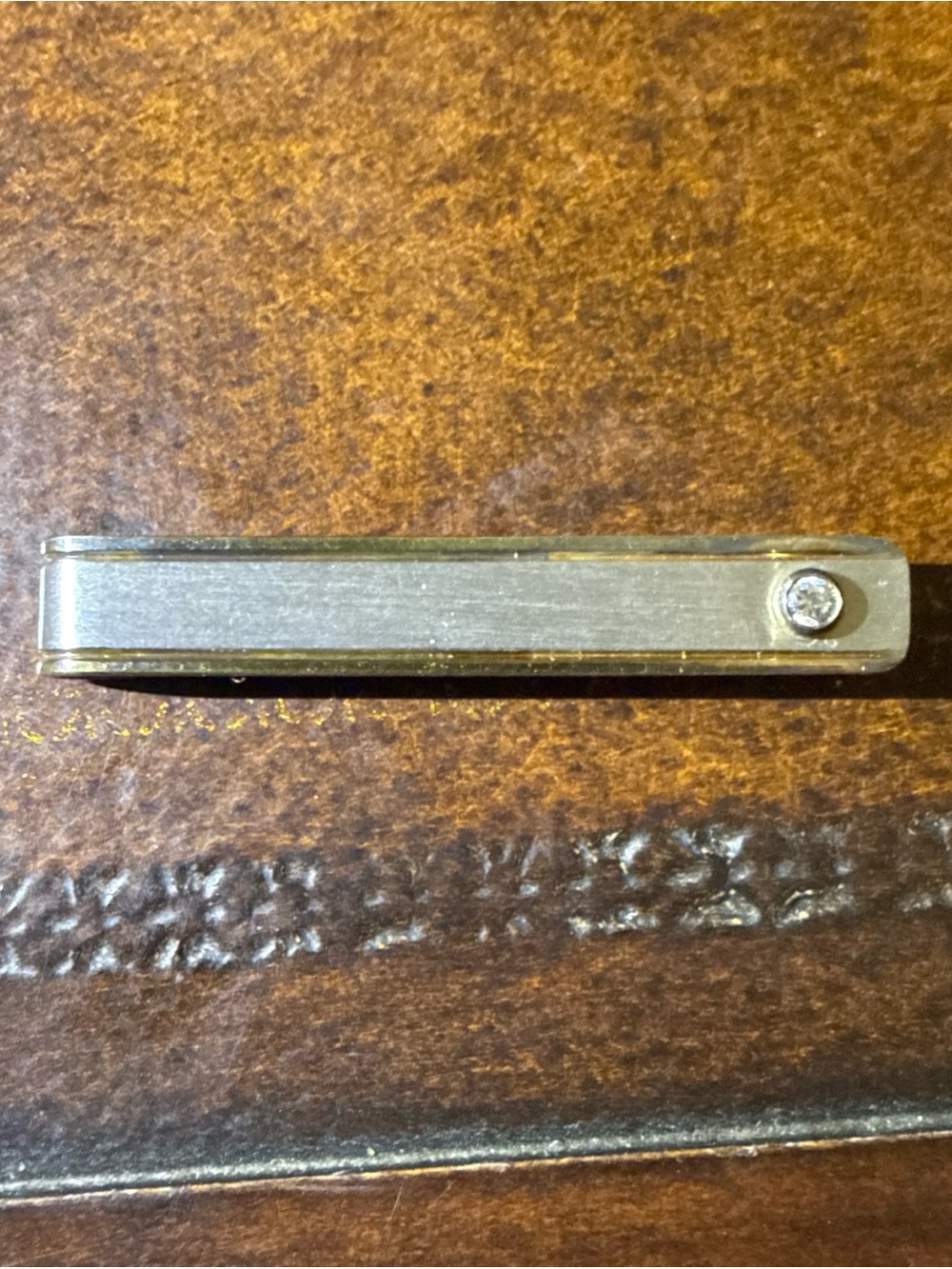 Silver (.925) Tie Clip with Decorative Stone